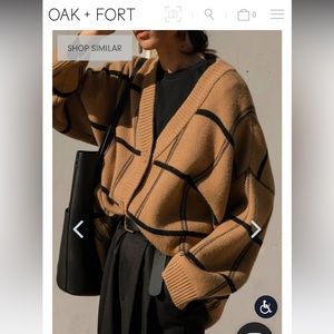 Oak and Fort Oversized Plaid Cardigan